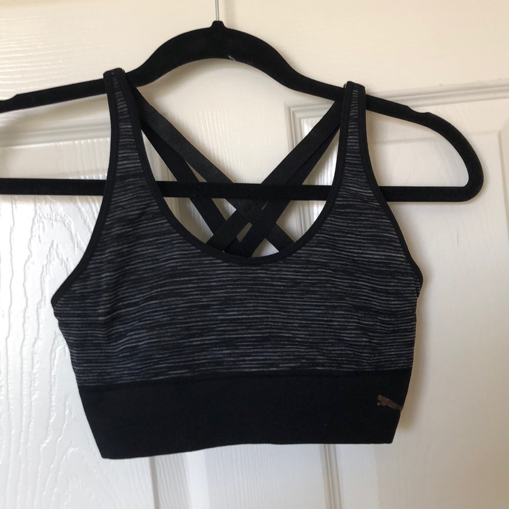 Puma black sports bra